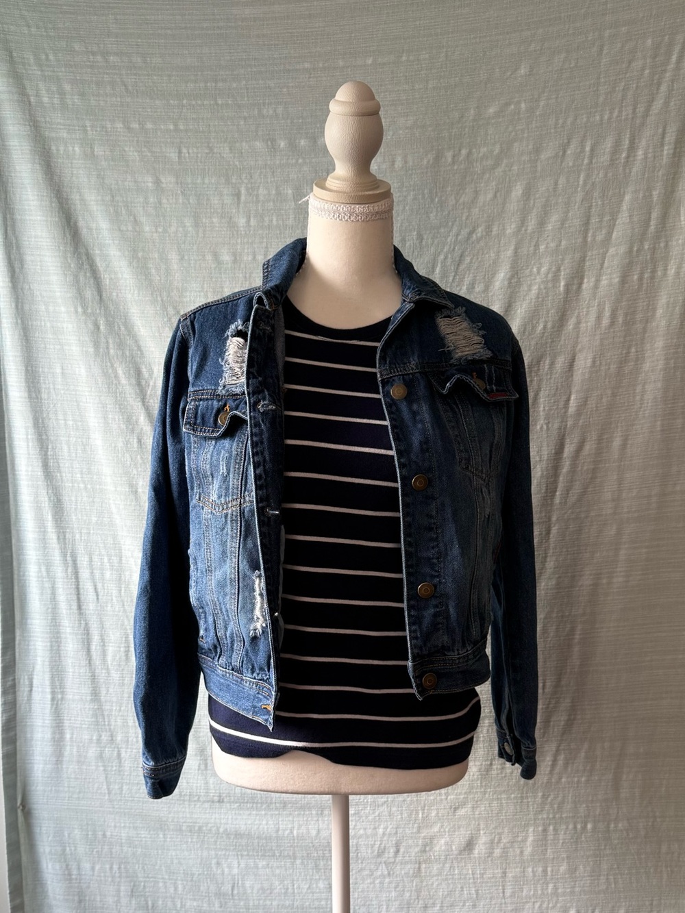 Ralph Lauren Sport Navy & White Striped Cotton Tee